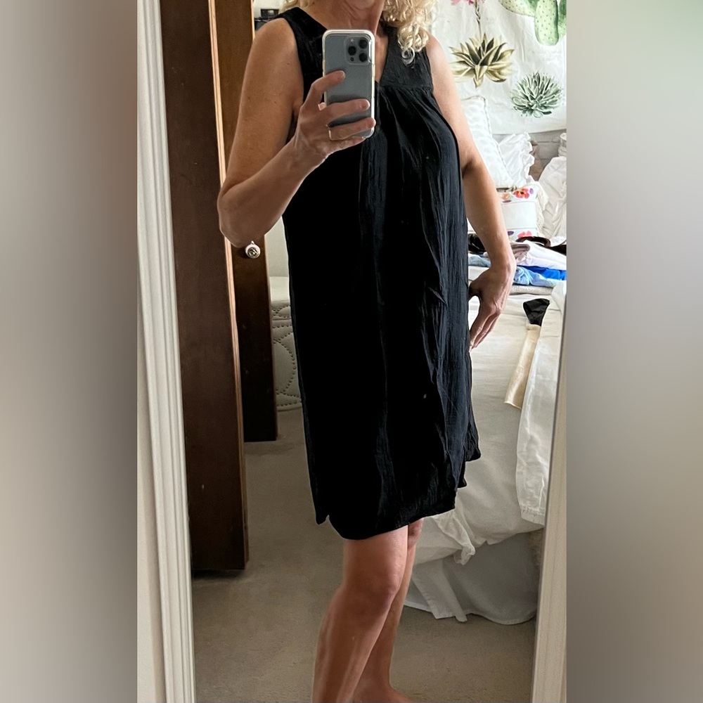 Sunday Sleeveless Knee length Black Linen Dress Size 0